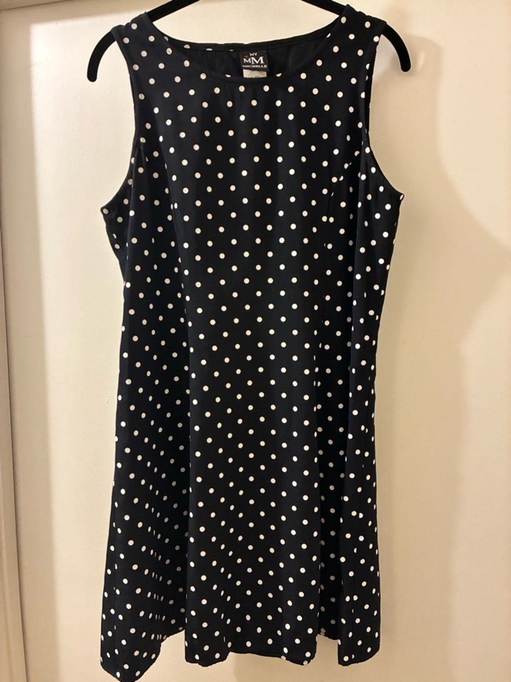 My Michelle Black Mini Dress with White Polka Dots